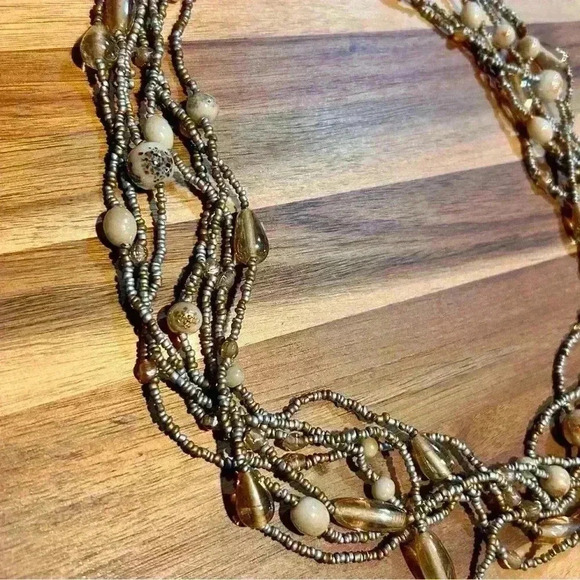 Beaded 7 Strand Statement Necklace - Picture 3 of 4